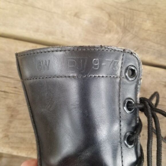 Vintage 70s Vietnam Grunge Punk Black Leather Military Issue Combat Moto Boots 6 - Picture 11 of 12